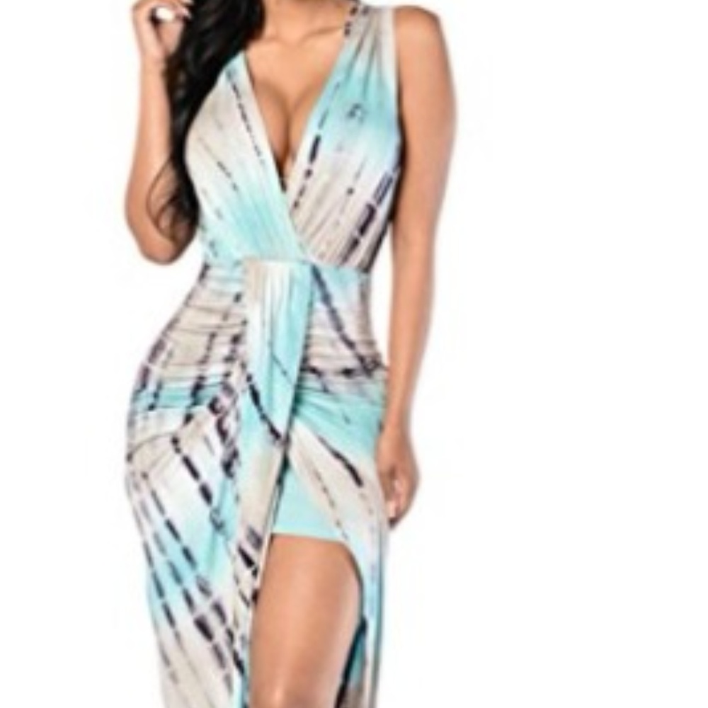 Sexy Cutout Ruffle Cocktail Maxi Dress